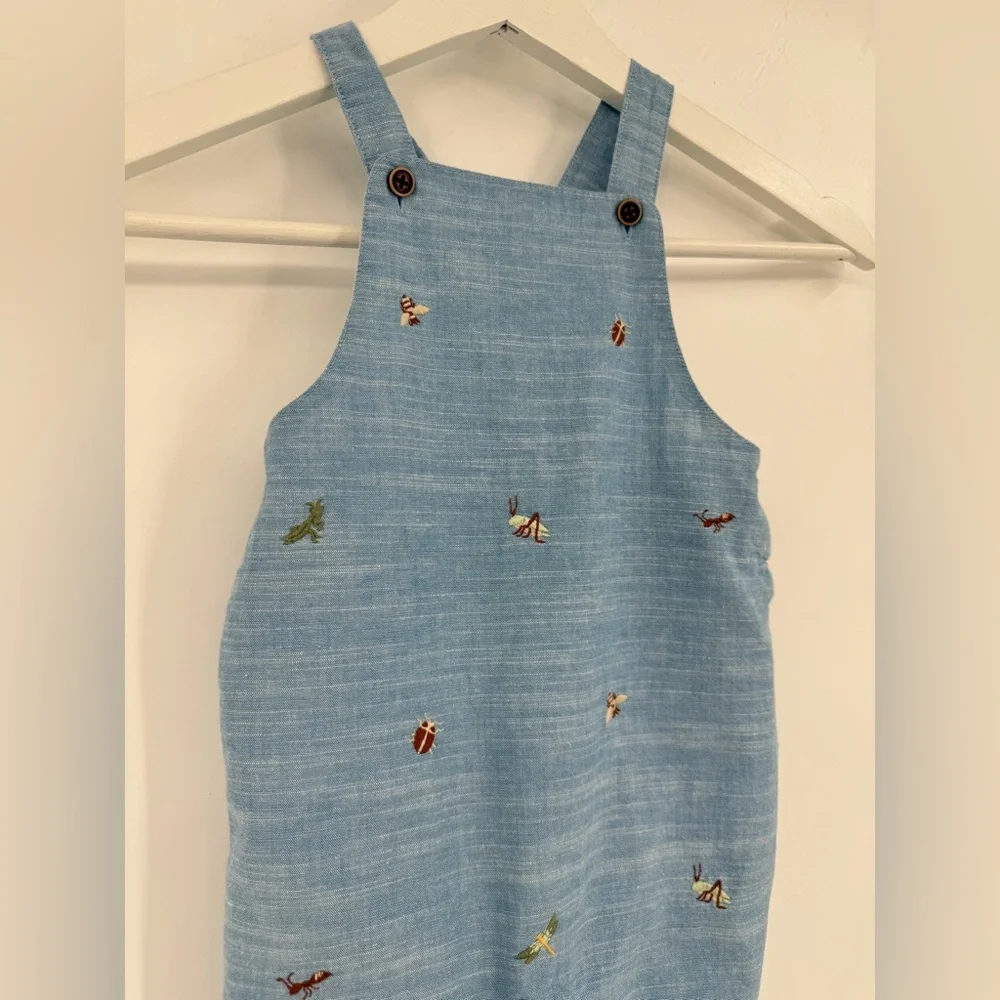 Janie and Jack Baby Button Bug Friends Cotton Coveralls - Picture 5 of 15